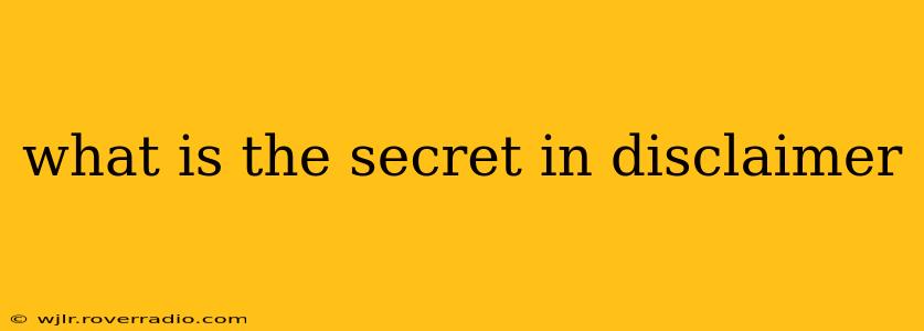 what is the secret in disclaimer