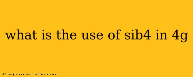 what is the use of sib4 in 4g