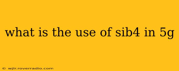 what is the use of sib4 in 5g
