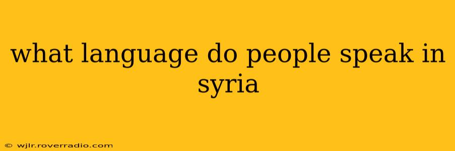 what language do people speak in syria