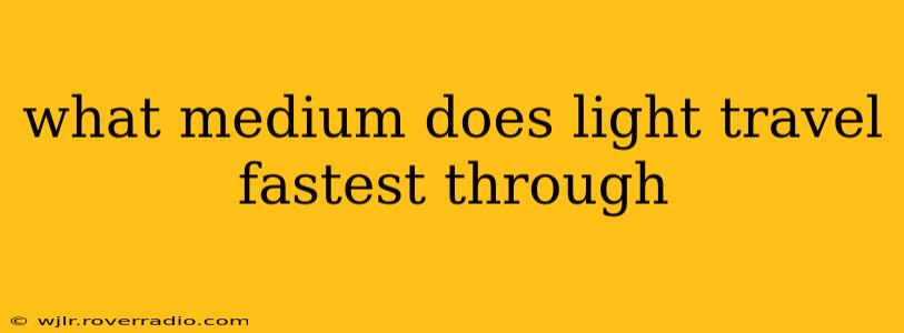 what medium does light travel fastest through