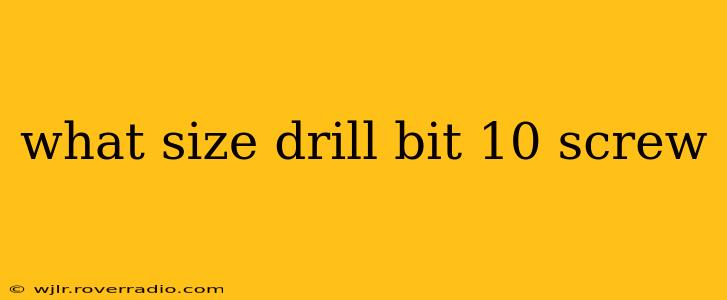 what size drill bit 10 screw