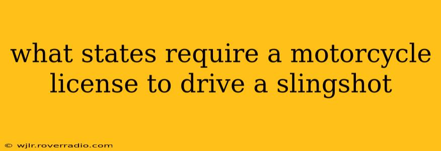 what states require a motorcycle license to drive a slingshot