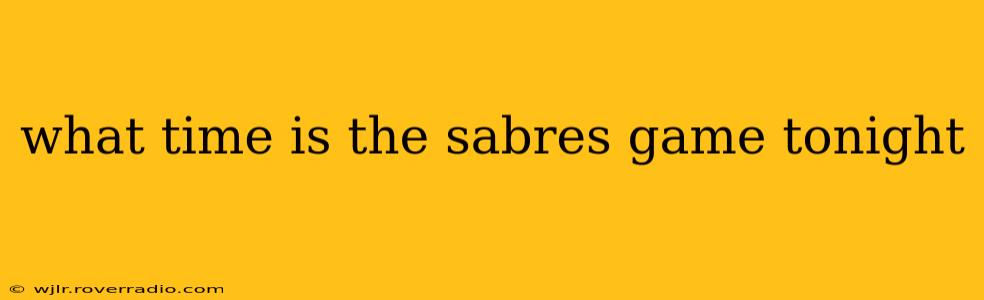 what time is the sabres game tonight
