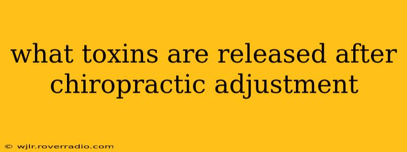 what toxins are released after chiropractic adjustment