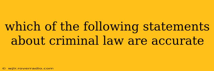 which of the following statements about criminal law are accurate