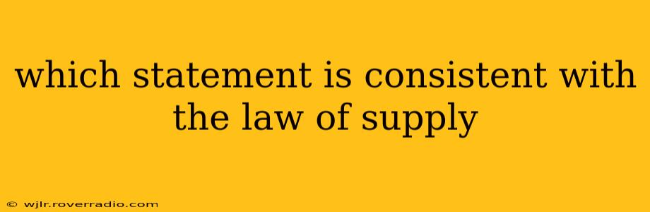 which statement is consistent with the law of supply