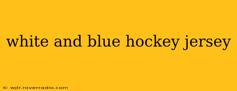 white and blue hockey jersey