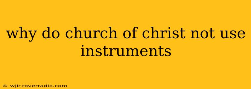 why do church of christ not use instruments