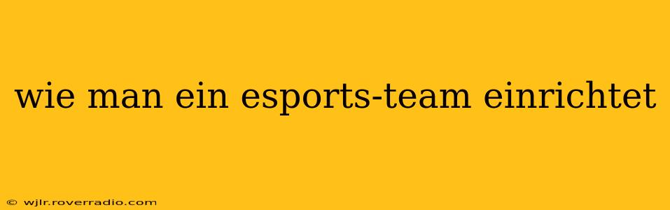 wie man ein esports-team einrichtet