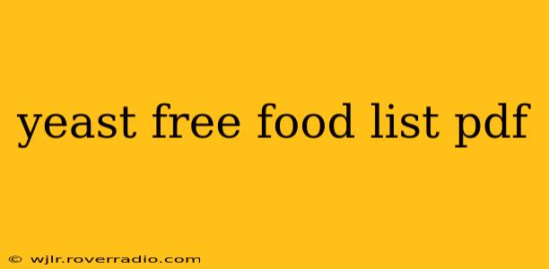 yeast free food list pdf